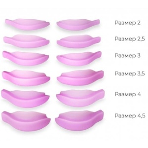 Набор валиков размер 2-2,5-3-3,5-4-4,5 средней жесткости для ламинирования ресниц Катя Виноградова л