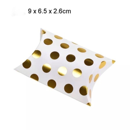 Коробка подарочная 9х6,5х2,6 см Белый золотой горох