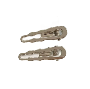 Заколки для макияжа 2 шт серебро Крокодильчик