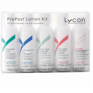 Набор pre-post Lycon для бровистов по 125 мл (Lycotane 1 шт, Pre-Waxing Oil, Tea-Tree Soothe, Wax So