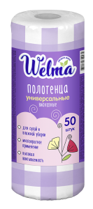 WELMA Полотенца универсальные фиолетовые 1/50/12