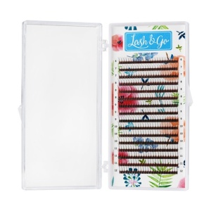 Черные ресницы Lash&Go готовые пучки 2D (16 линий)