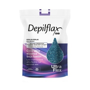 Depilflax Воск синтетический пленочный, высокоэластичный в ГРАНУЛАХ Ultra Flex Синий 1000 гр