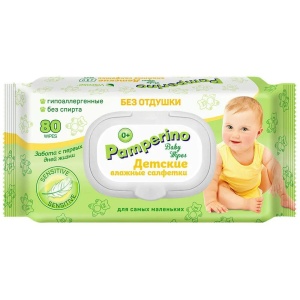 Pamperino №80 детские влажные салфетки, без отдушки с пластиковым клапаном