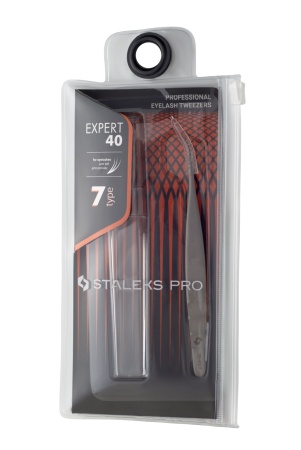Пинцет профессиональный для ресниц STALEKS EXPERT 40 TYPE 7