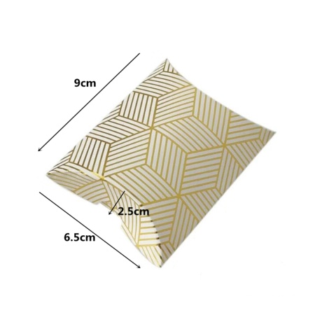 Коробка подарочная 9х6,5х2,6 см Белый с золотом геометрия