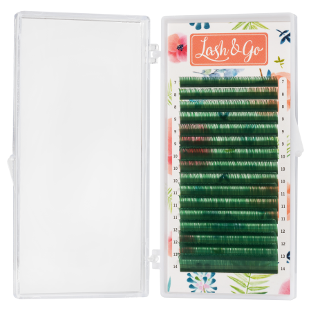 Цветные ресницы Lash&Go микс "Зеленый" (16 линий)