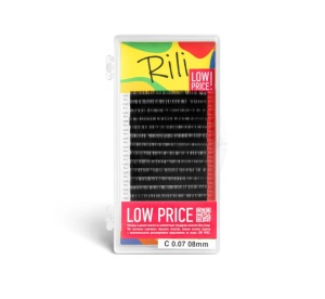 LOW PRICE Ресницы чёрные Rili - 16 линий (одна длина)