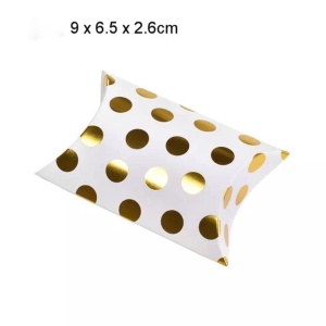 Коробка подарочная 9х6,5х2,6 см Белый золотой горох