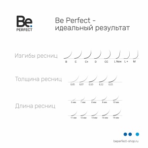 Чёрные ресницы Be Perfect Black МИКС (6 линий) 