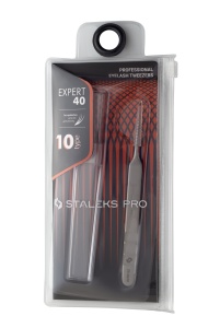 Пинцет профессиональный для ресниц STALEKS PRO EXPERT 40 TYPE 10