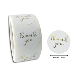 Наклейки "Thank You" White with gold (10 шт)