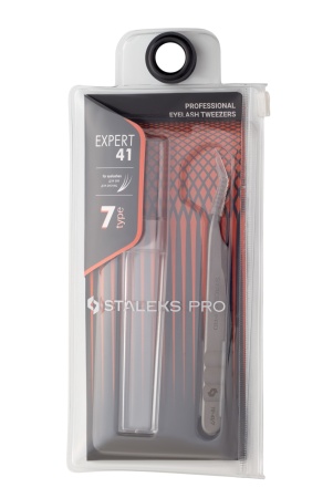 Пинцет профессиональный для ресниц STALEKS EXPERT 41/7