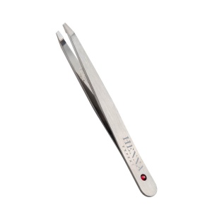 Пинцет для коррекции бровей "Henna Expert" скошенный красный камень