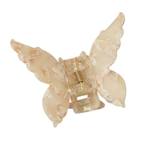 Краб-бабочка для волос молочный