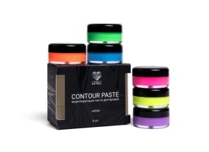 Набор моделирующая паста для бровей цветная Lovely, 6 шт