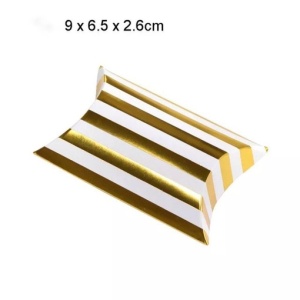 Коробка подарочная 9х6,5х2,6 см Белый с золотом полоска