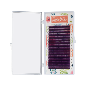 Цветные ресницы Lash&Go микс "Фиолетовый" (16 линий) (0,07/С/7-14 mm)