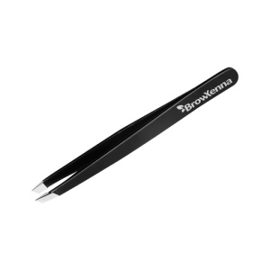 Пинцет для бровей BrowXenna pro-Brow Black, скошенный 